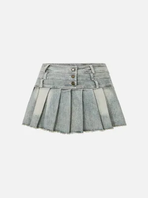 Aelfric Eden Three Layers Waist Washed Denim Skirt