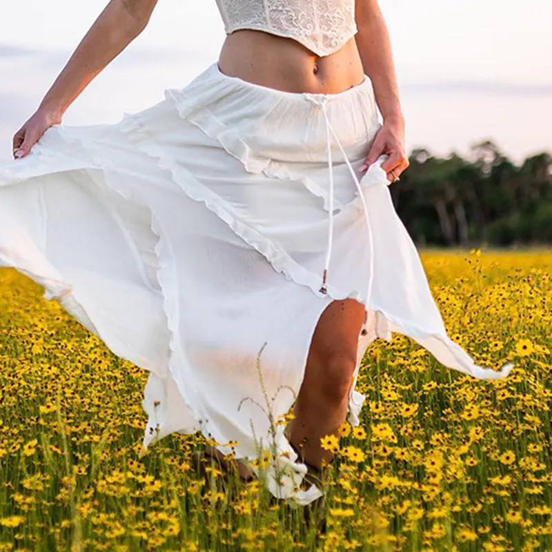 Alanys Ruffle Maxi Skirt