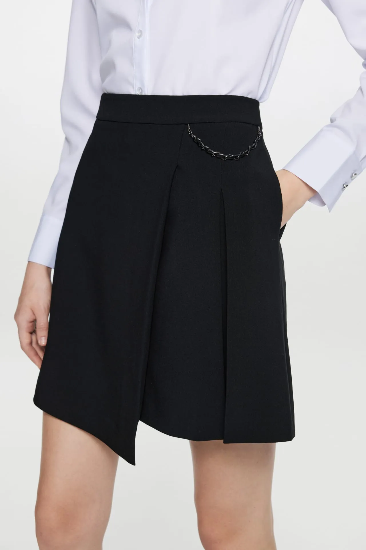 Alexa Soft Touch Stretchable Box Pleat Mini Skirt