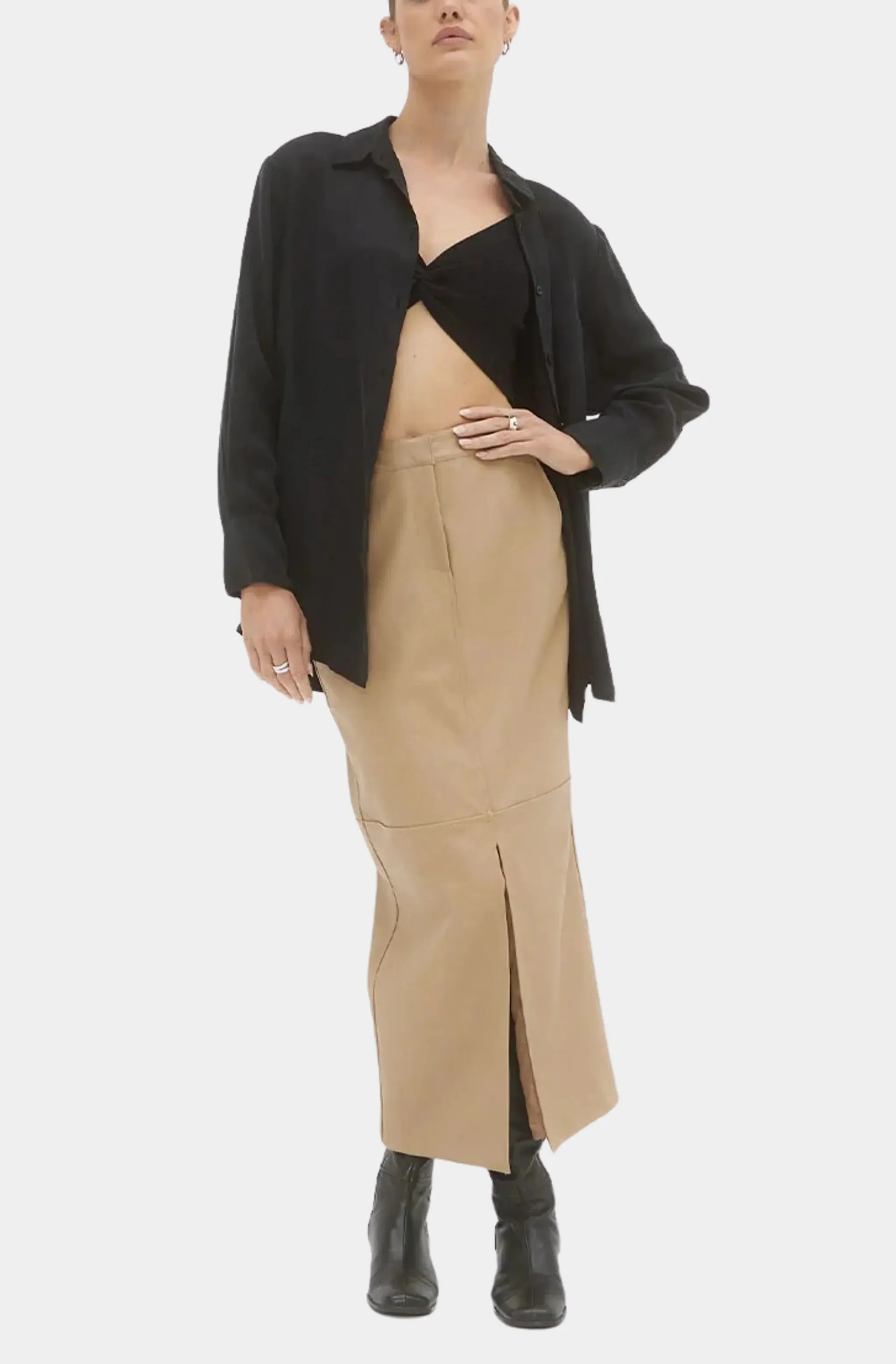 Ascend Pu Maxi Skirt