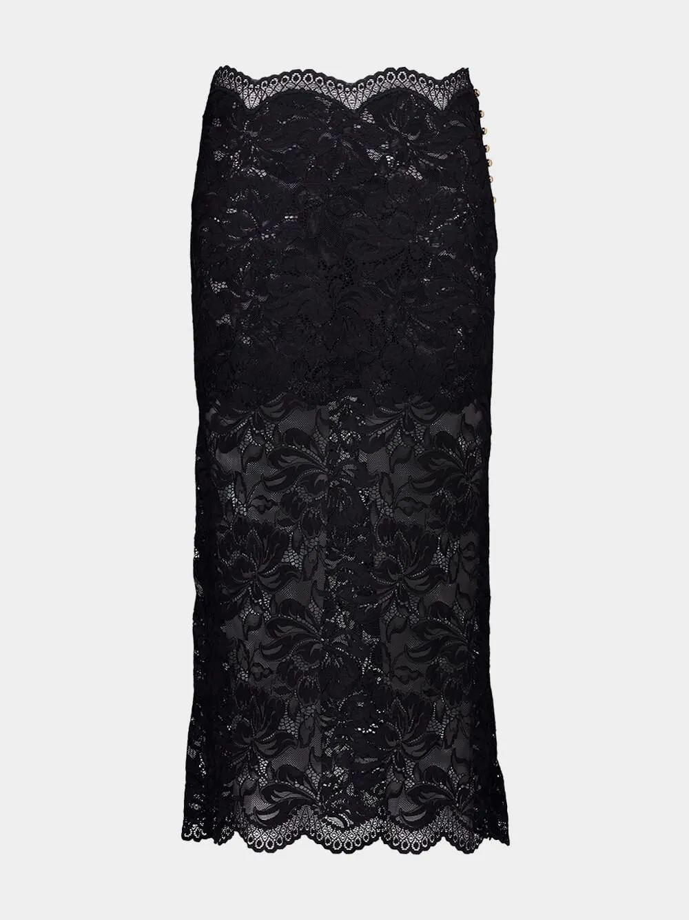 Black Lace Midi Skirt