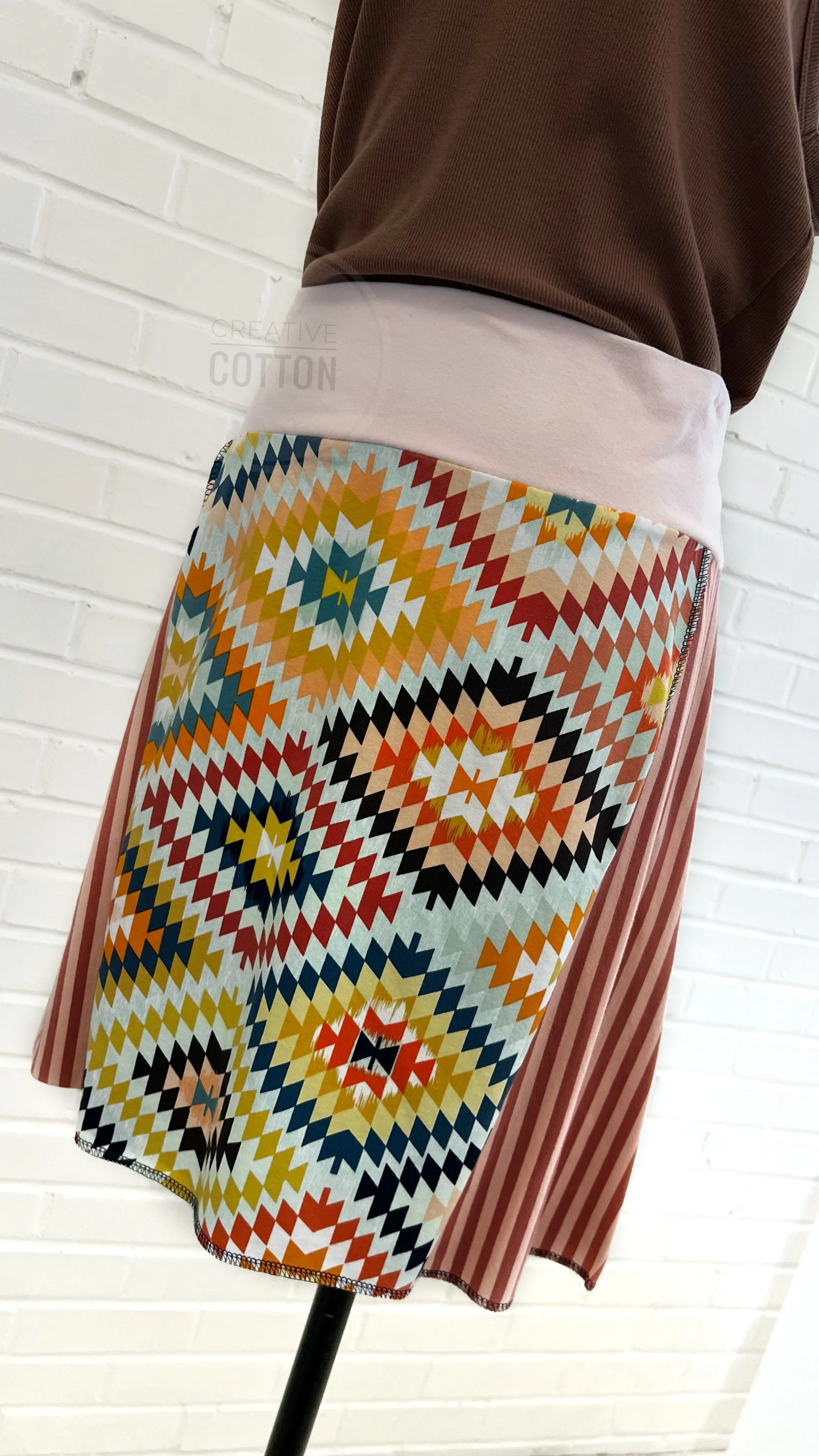 Blush Aztec Funky Knit Skirt