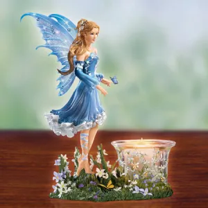 Bradford Exchange Nene Thomas Fluttering Magic Silken Sapphire Fairy Figurine