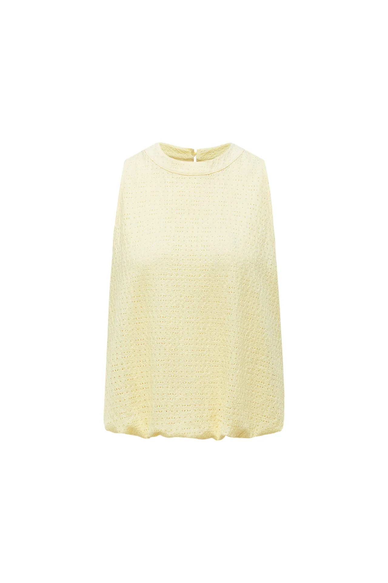 Bubble Hem Eyelet Knit Top