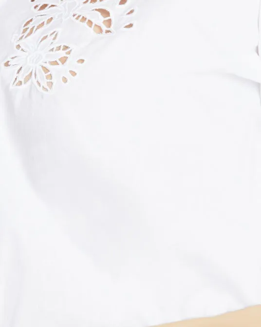 Calandra Embroidered Top | OPTIC WHITE/WHITE