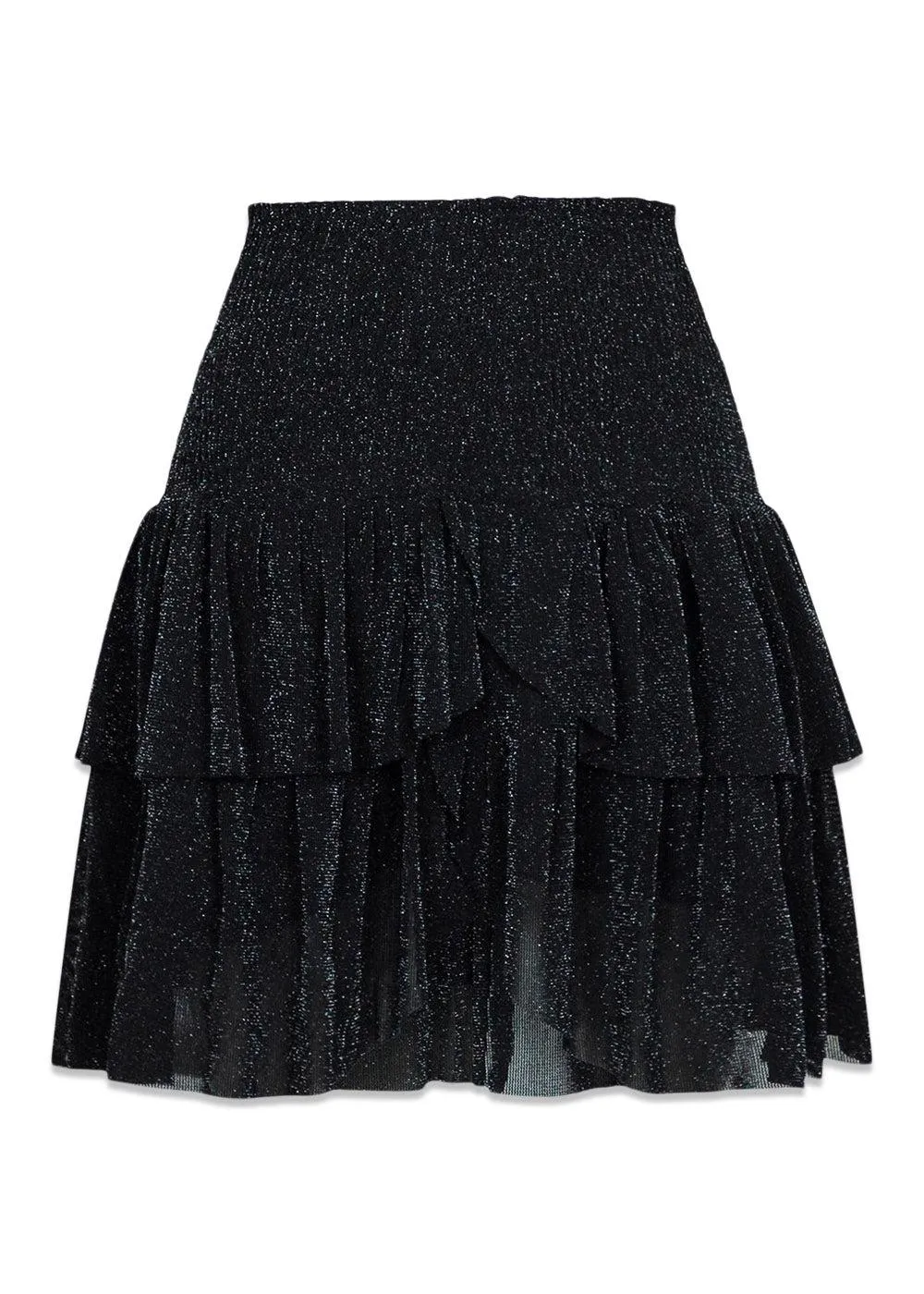 Carin Glitter Mesh Skirt - Black