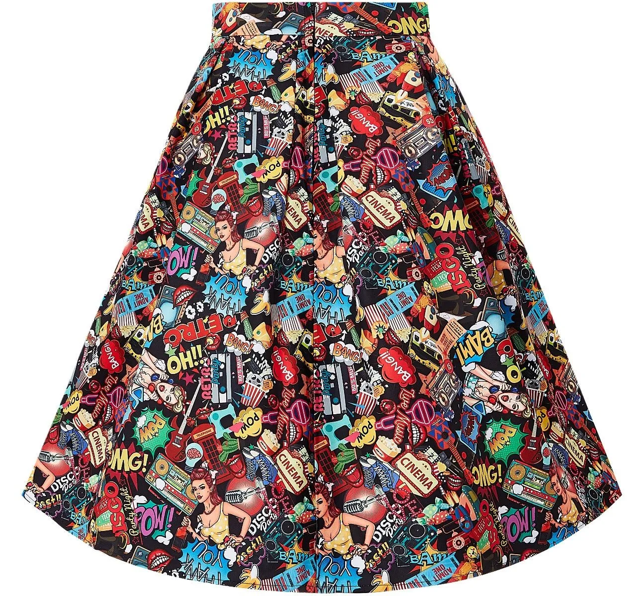 Carolyn Box Pleated Pop Art Skirt