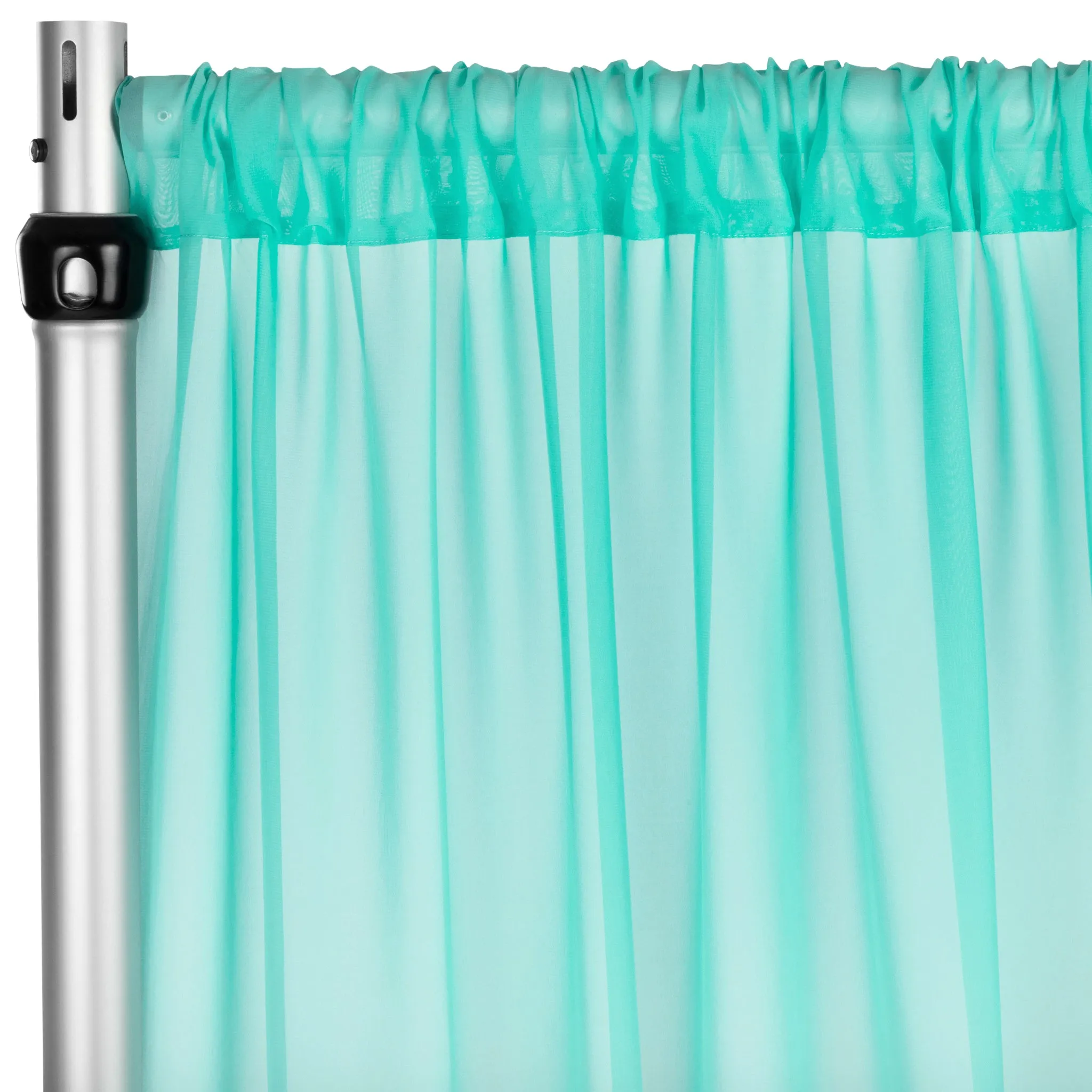 Chiffon Curtain Drape 12ft H x 58" W Panel - Turquoise