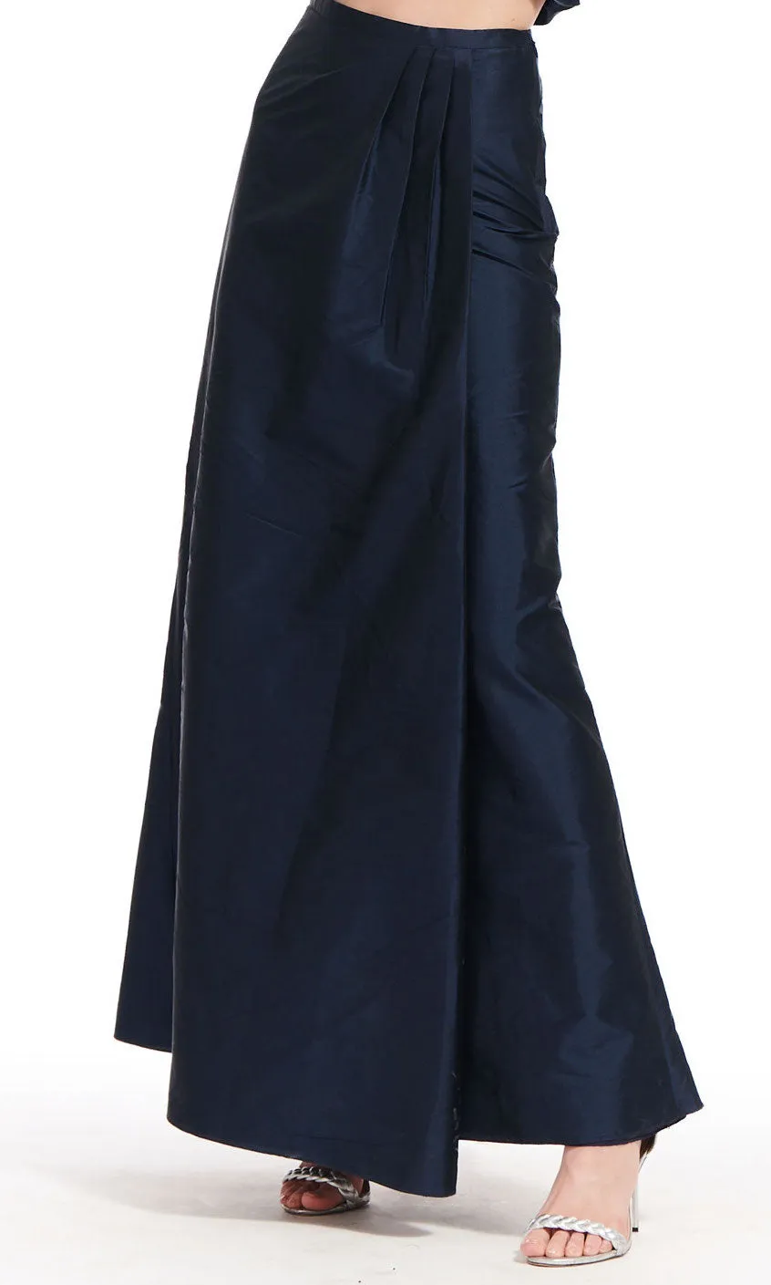 CLASSIC COLORS TAFFETA SLIM WRAP SKIRT BLACK, SILVER, CHAMPAGNE, IVORY