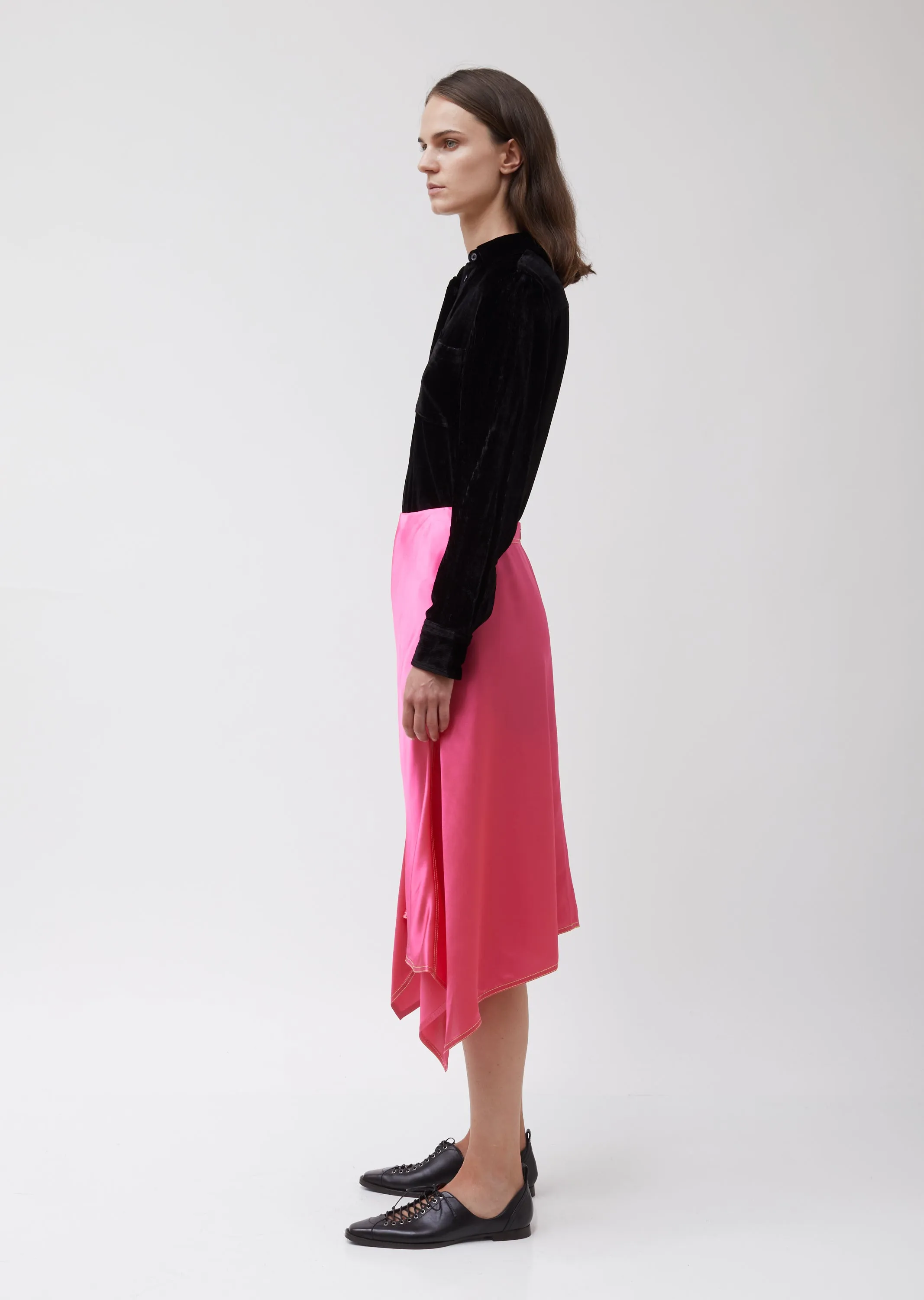 Darby Satin Asymmetric Skirt