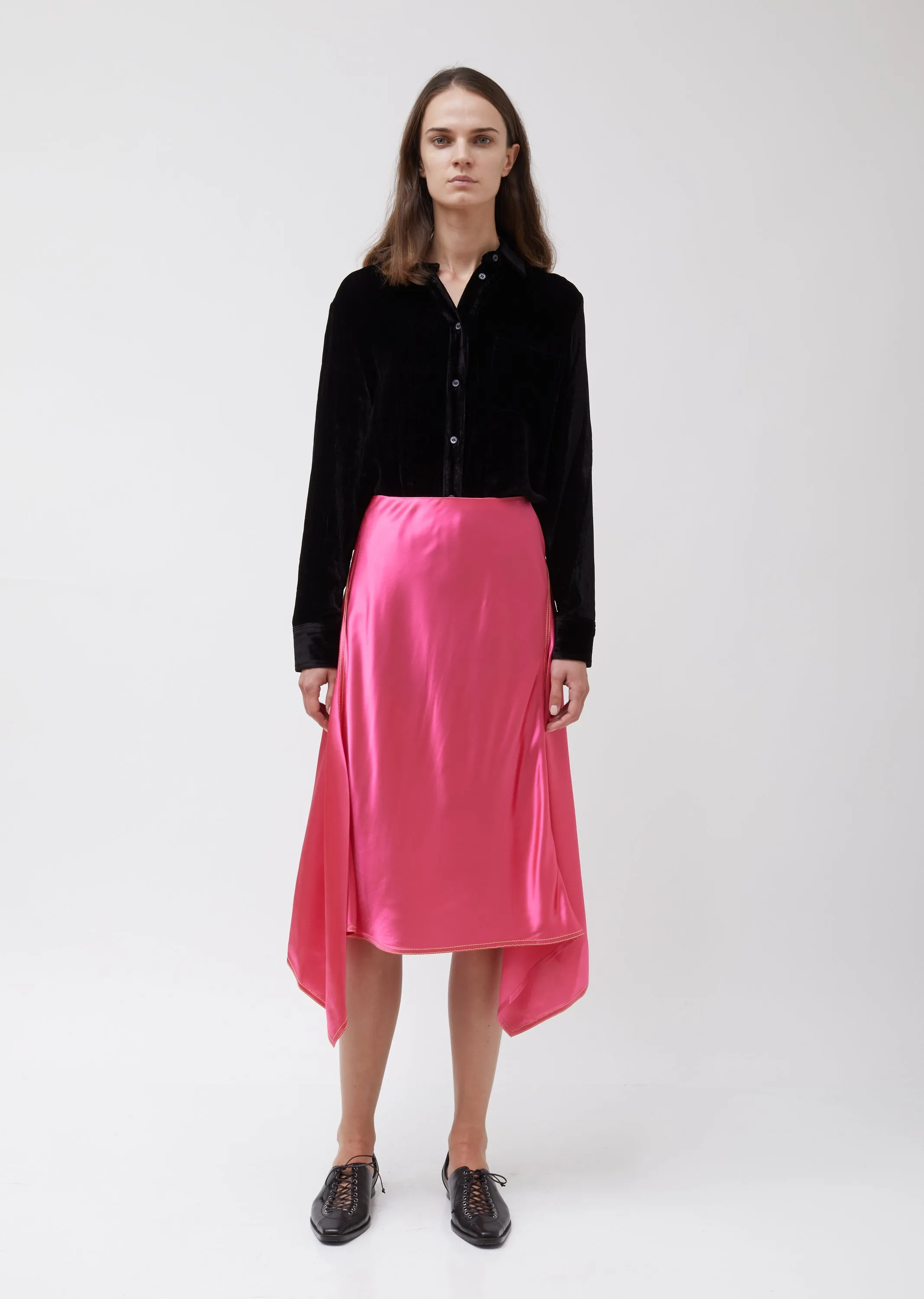 Darby Satin Asymmetric Skirt