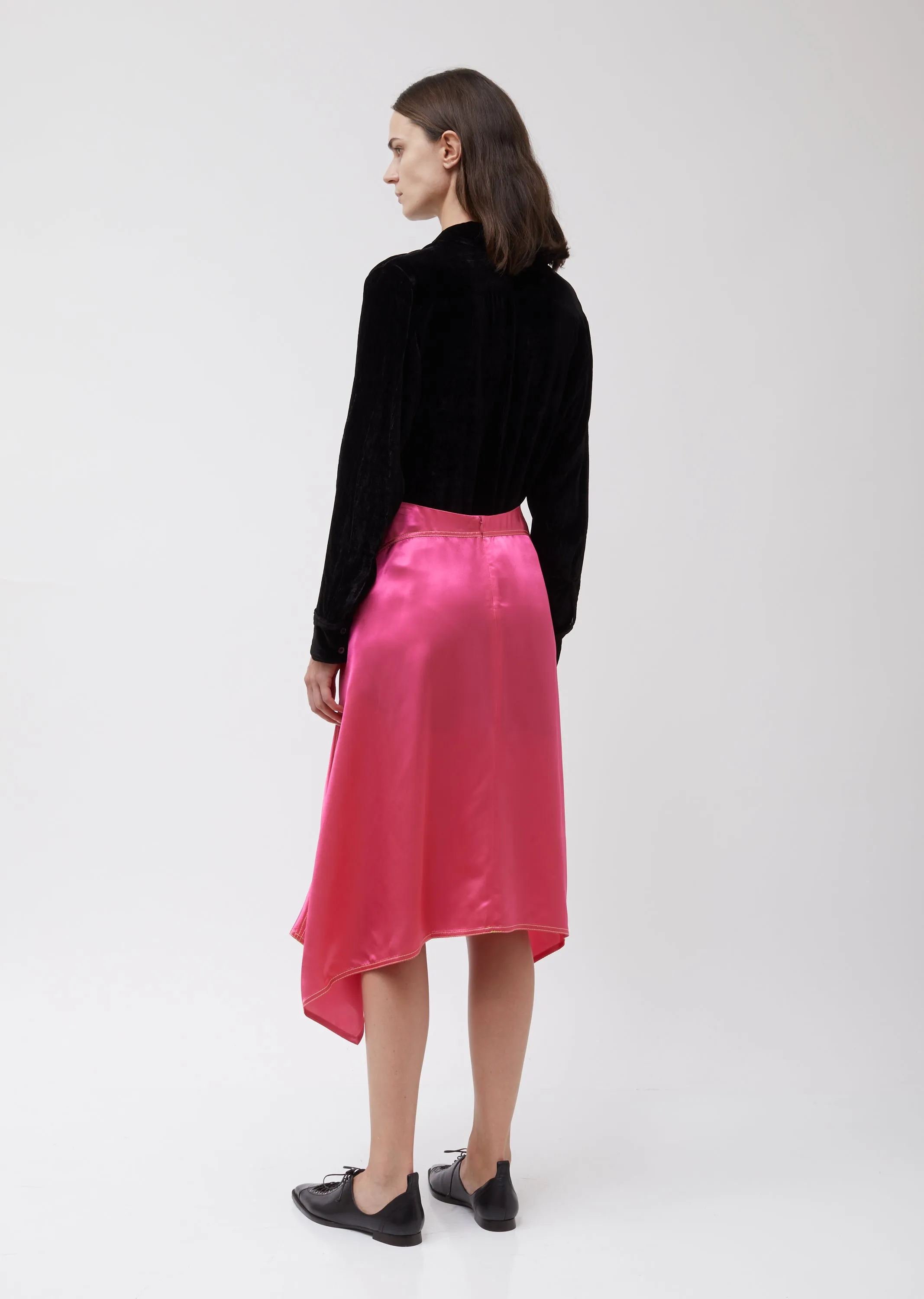 Darby Satin Asymmetric Skirt