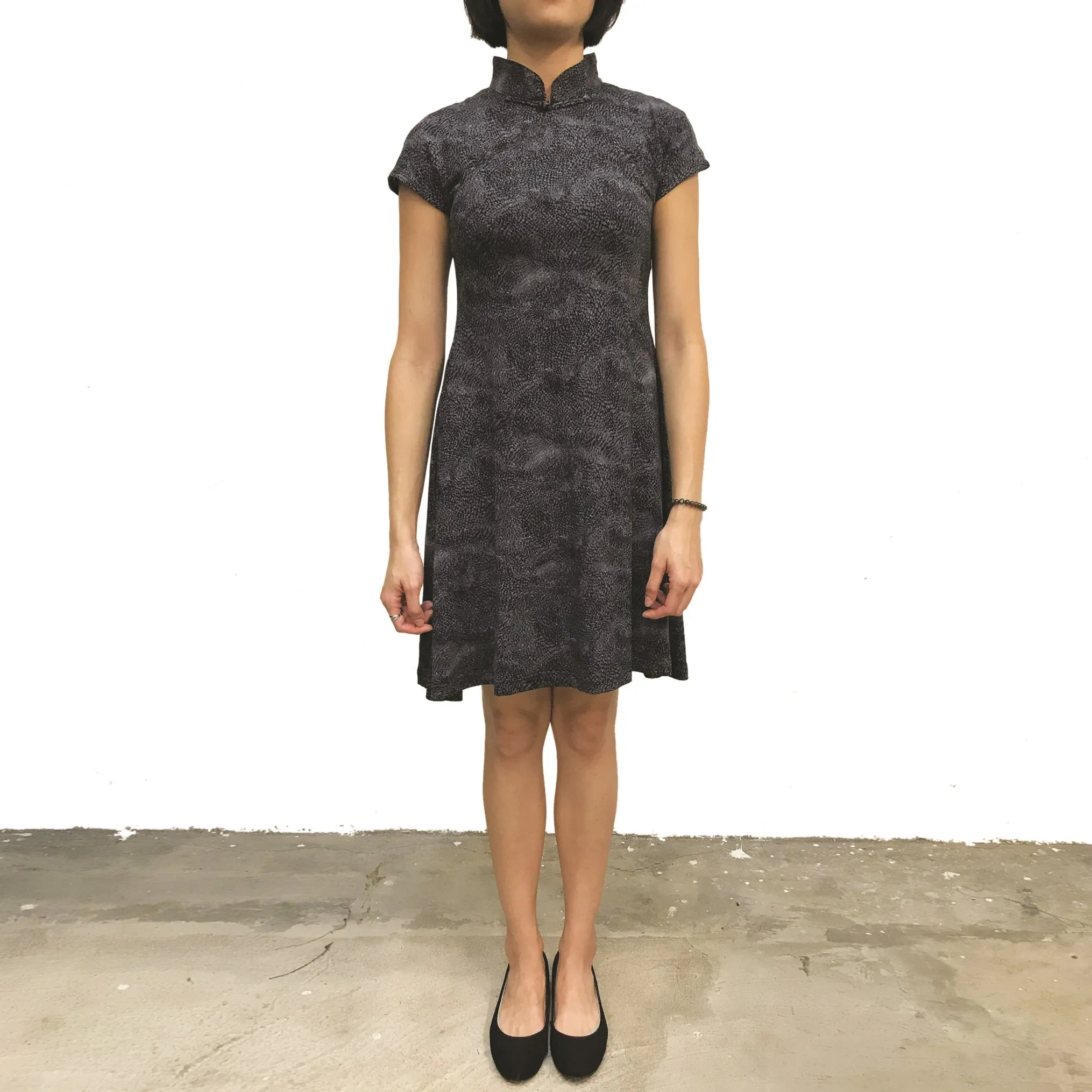 Dark Mystery Printed Qipao Dress