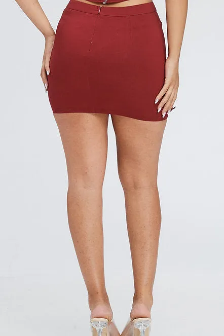 Double Side Lace Up Mini Skirt