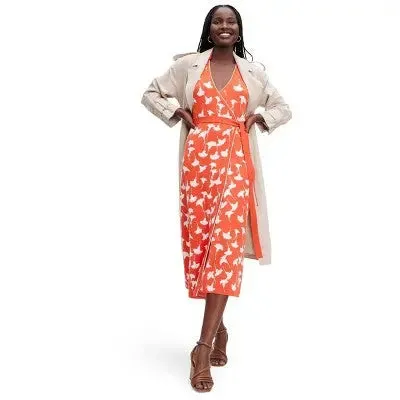 DVF for Target Women's Ginkgo Cherry Tomato Wrap Dress: Bold Elegance