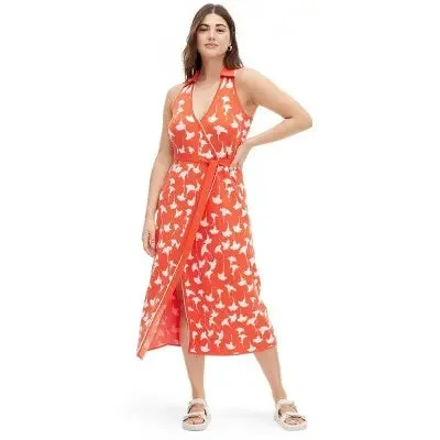 DVF for Target Women's Ginkgo Cherry Tomato Wrap Dress: Bold Elegance