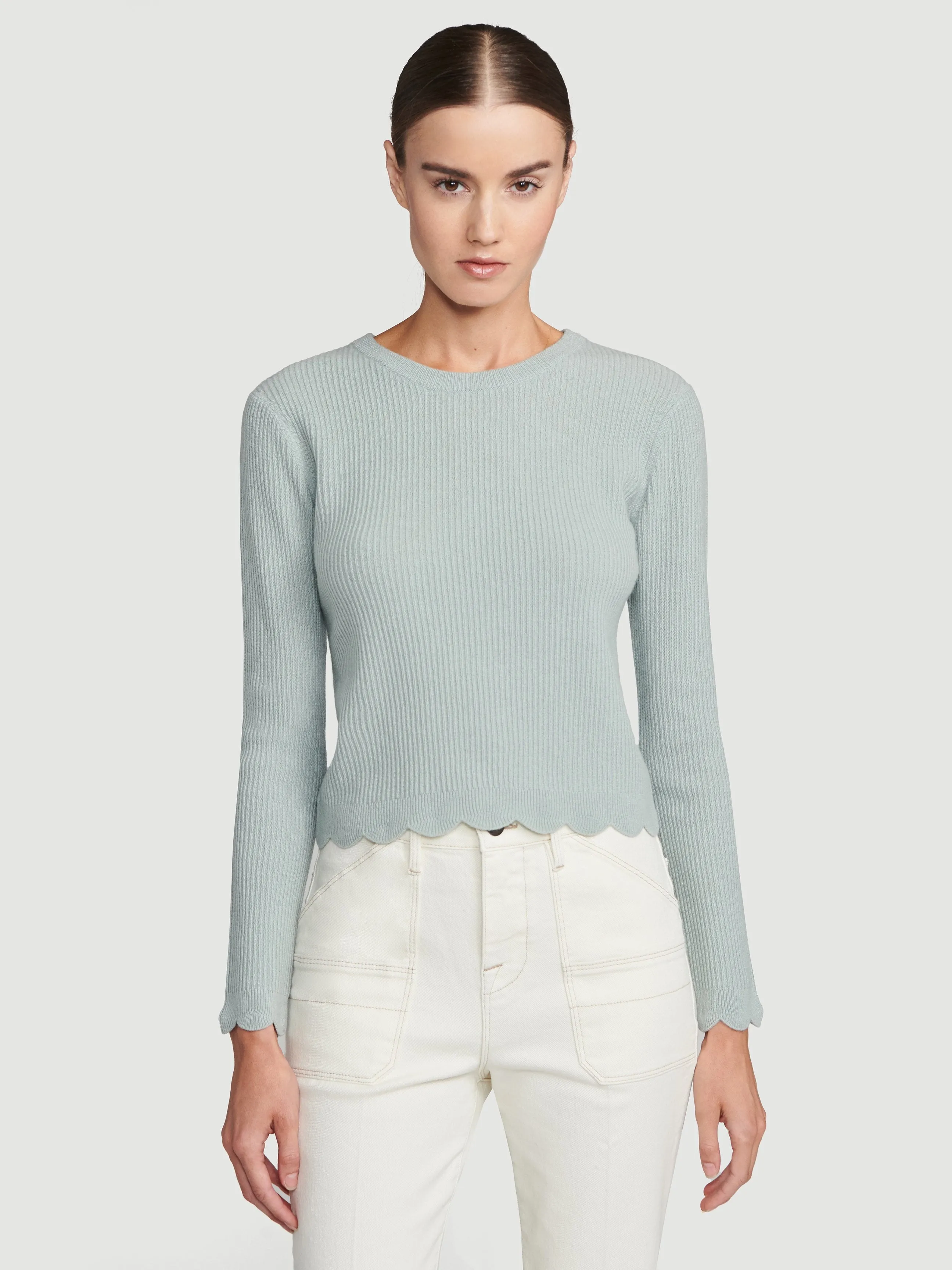 Feminine Mock Sweater -- Sage