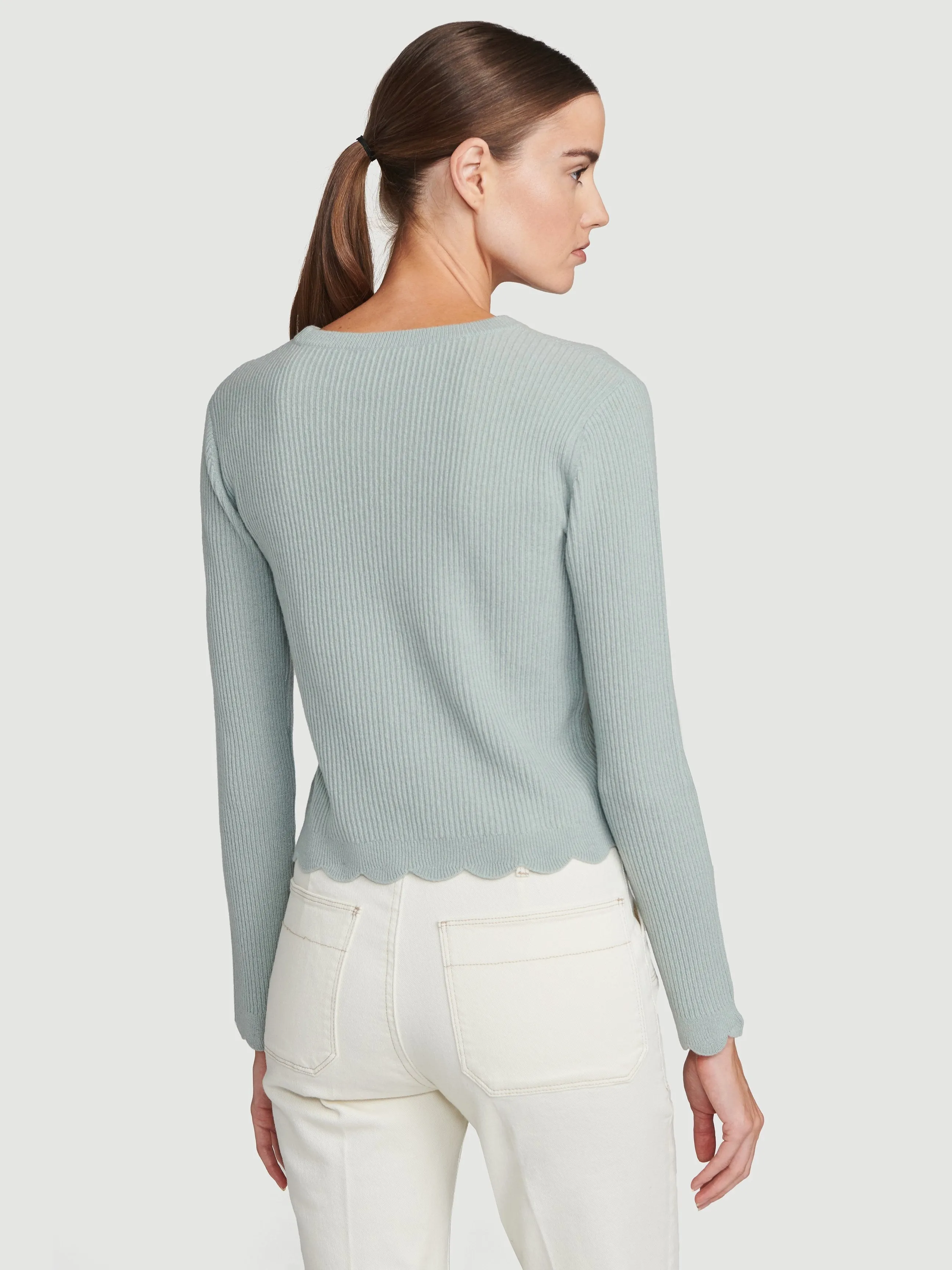 Feminine Mock Sweater -- Sage