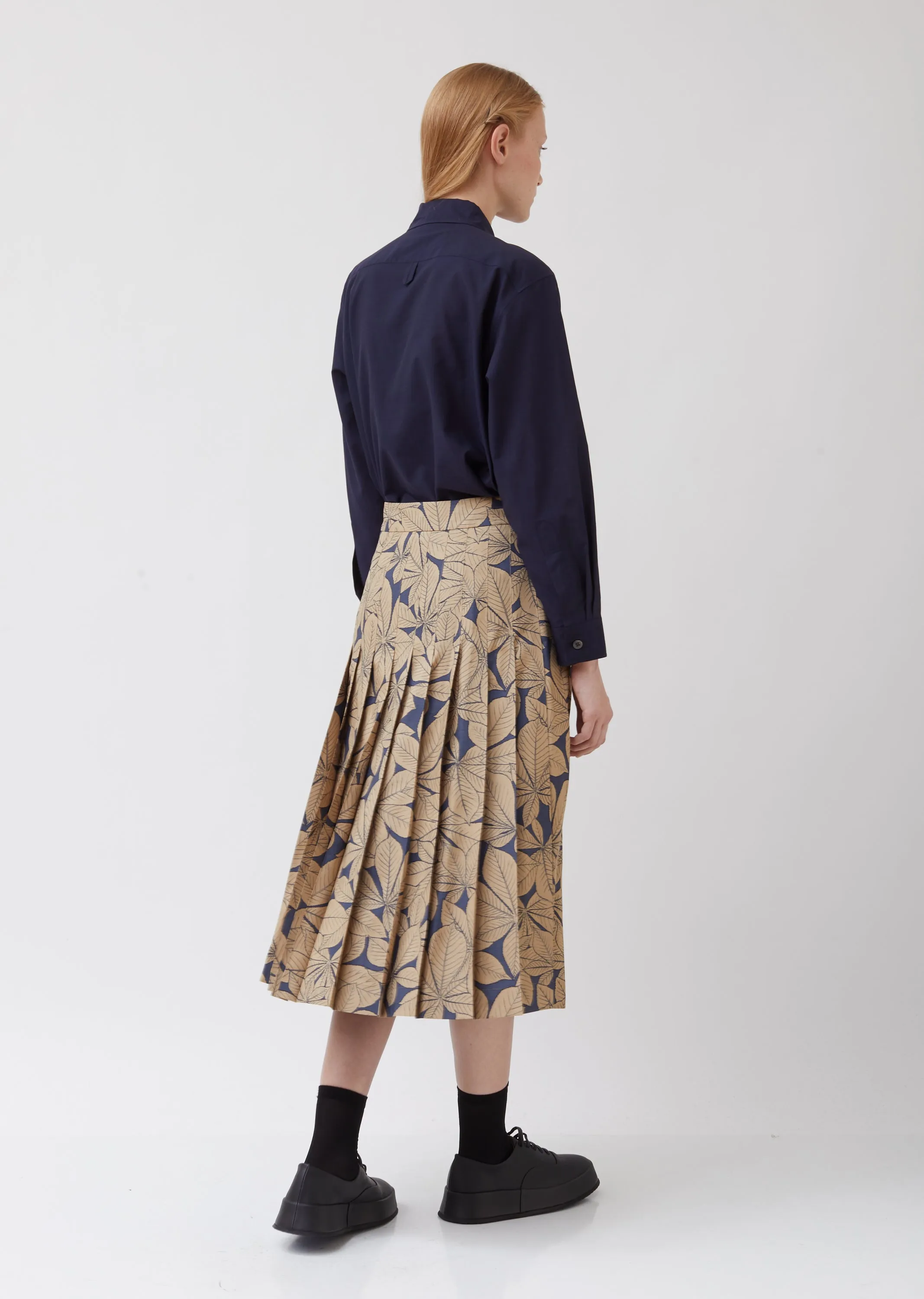 Floral Print Pleated Skirt