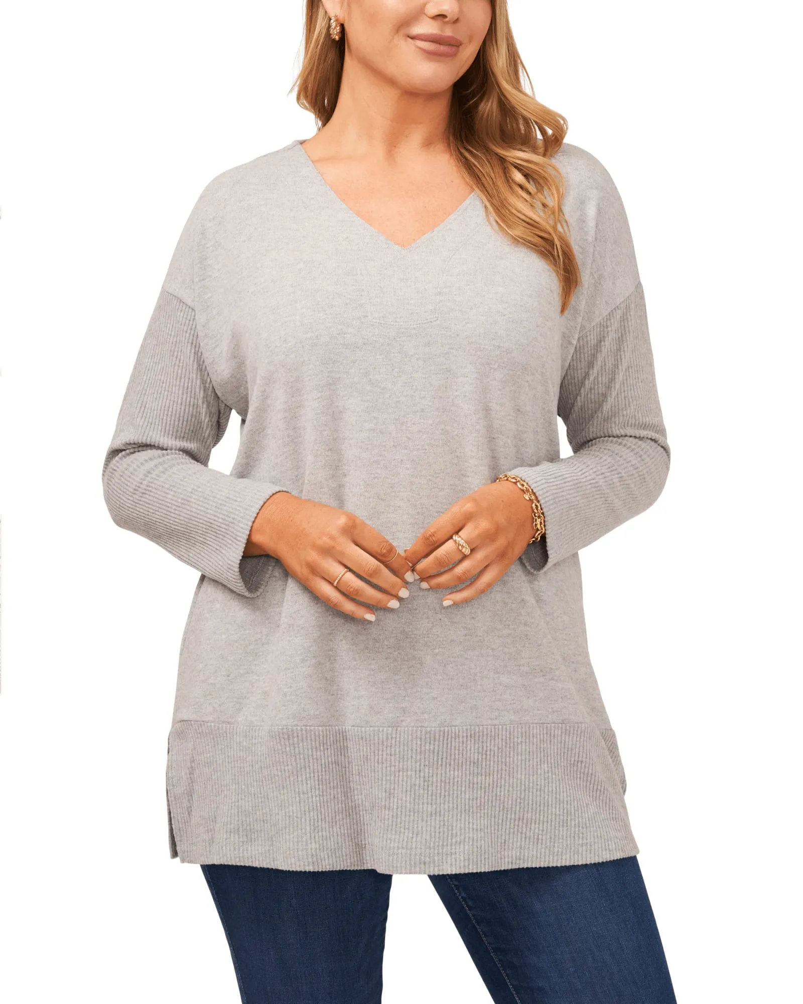 Gianna Tunic Sweater | SILVER HTHR