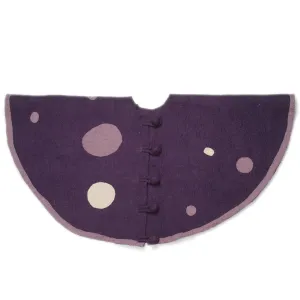 Handmade Christmas Tree Skirt in Hand Felted Wool - Purple Polka Dots - 60"