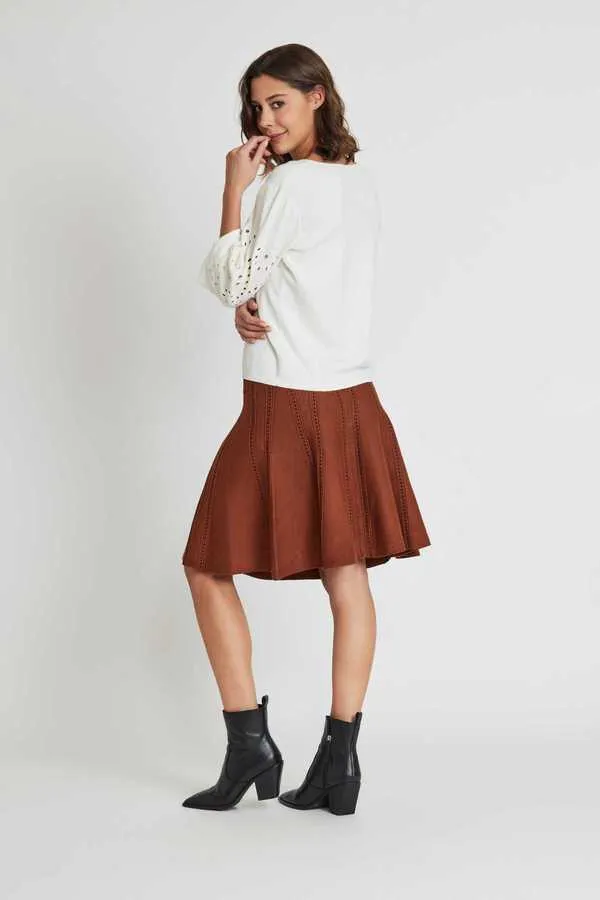 Hermine Knit Skirt - Brown