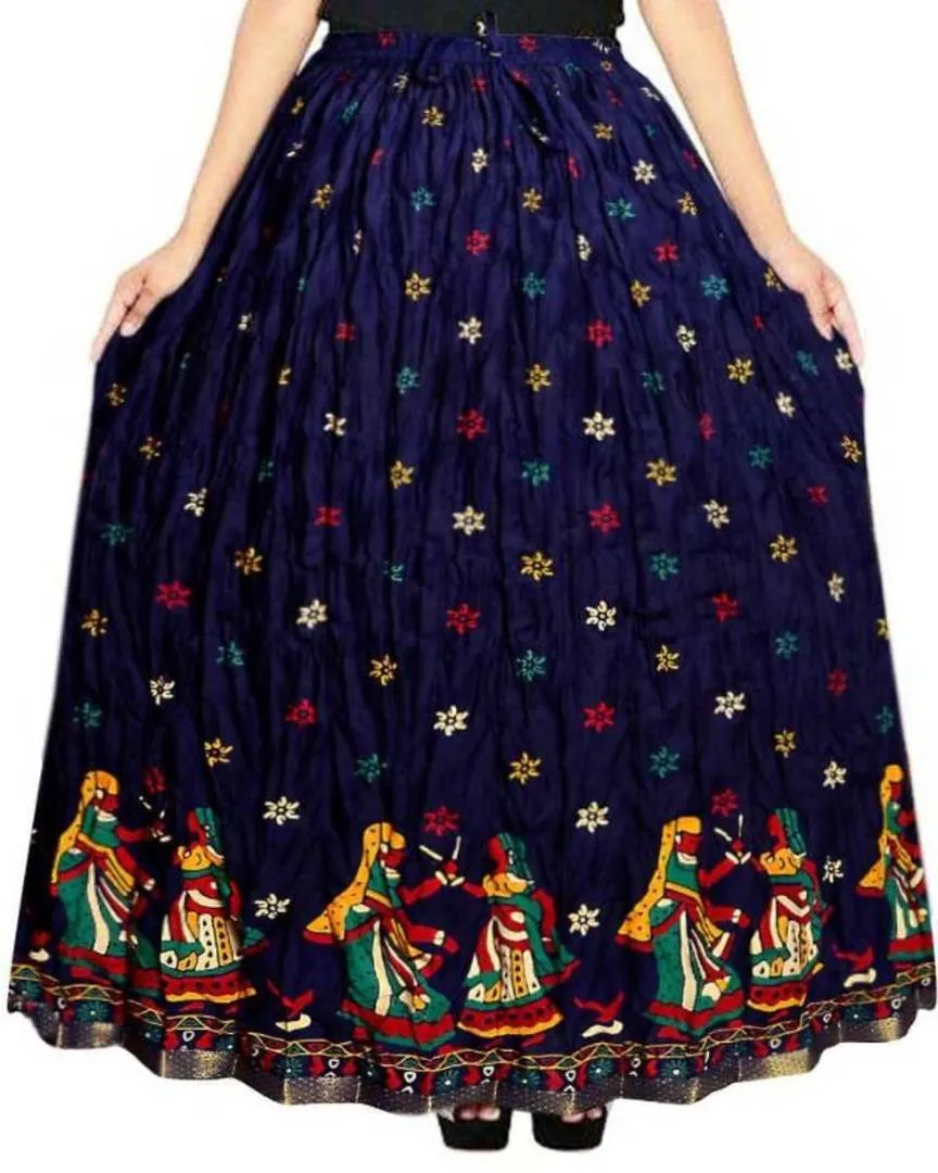 Jaipuri print Cotton Designer A-line Skirt.