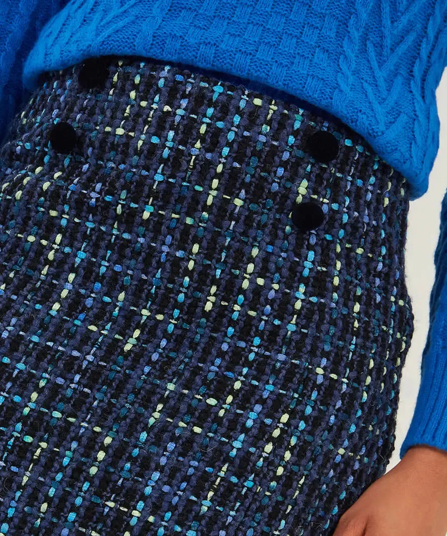 Joe Browns 10 Blue Tiah Tweed Skirt