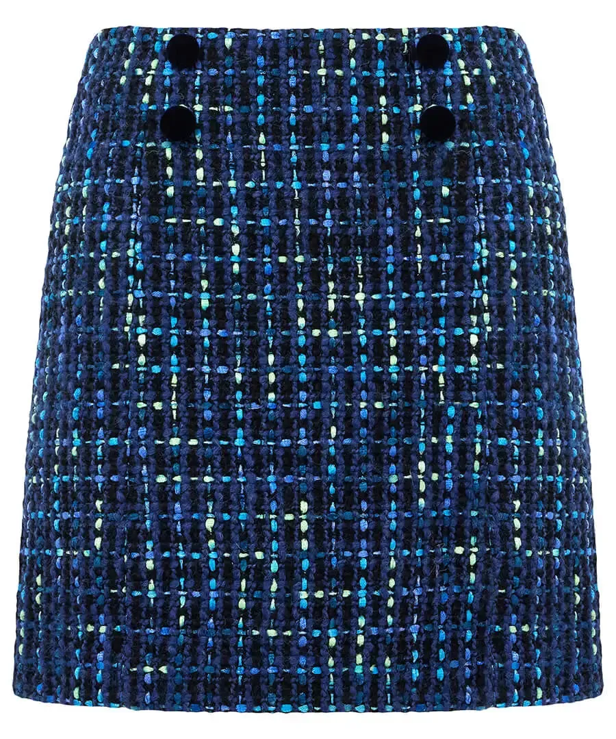 Joe Browns 10 Blue Tiah Tweed Skirt