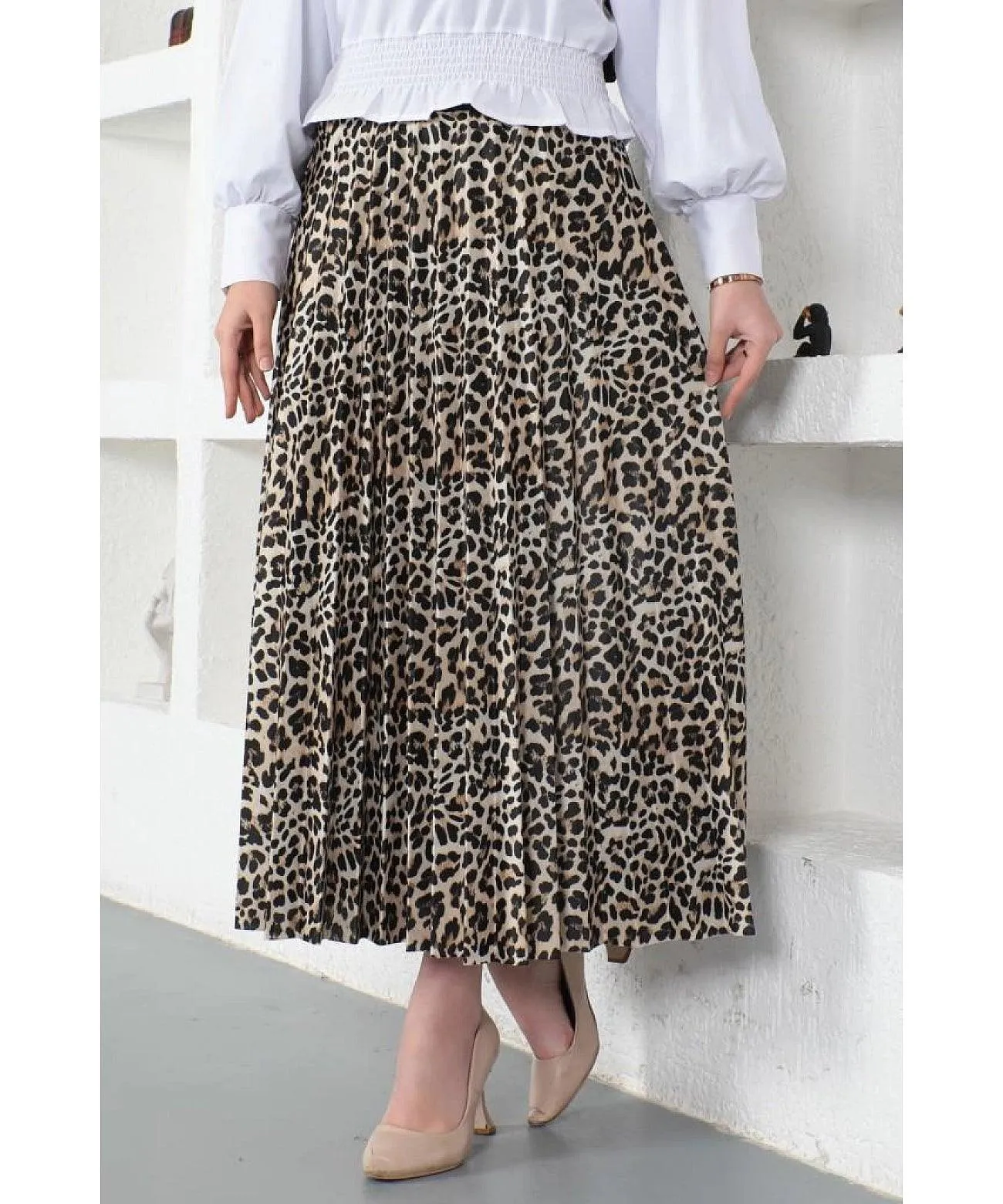 Leopard Patterned Womens Long Skirt - Maxi Skirt