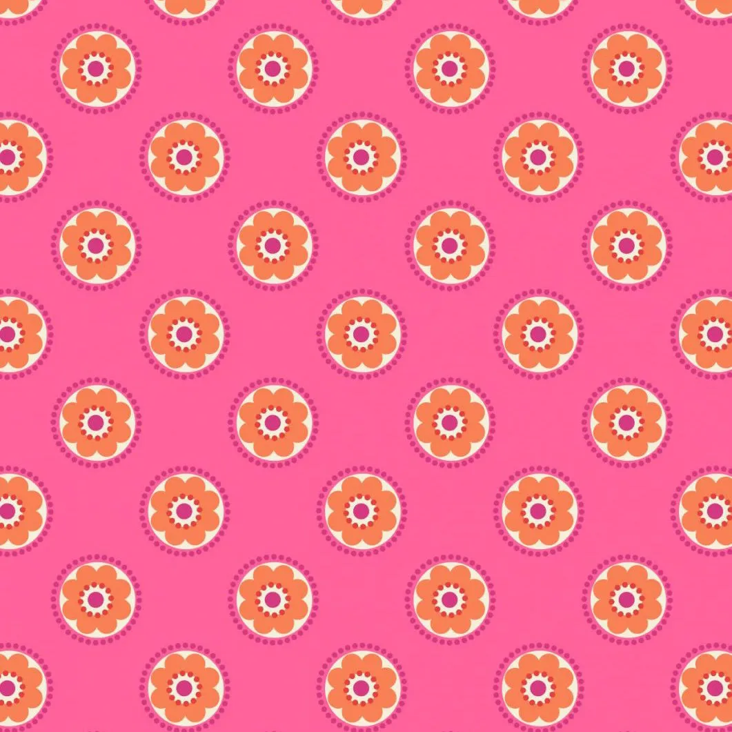 Lewis & Irene Flower Child Funky Daisy on Pink Cotton Prints