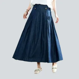 Long classic women's jeans skirt