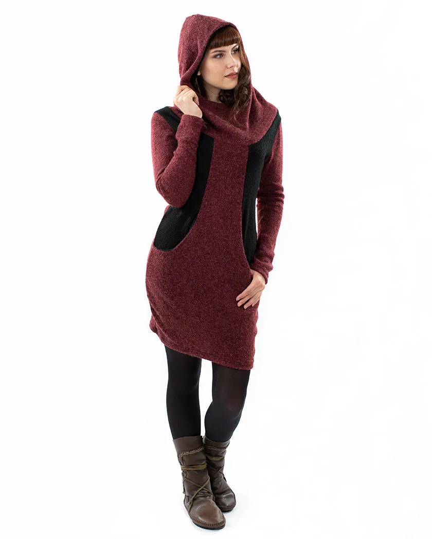 Neptune Dress Wine Red/Black