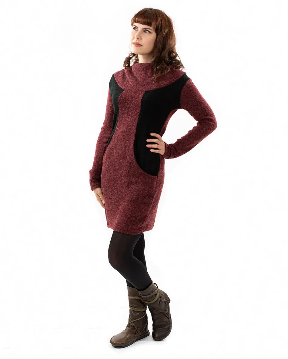 Neptune Dress Wine Red/Black