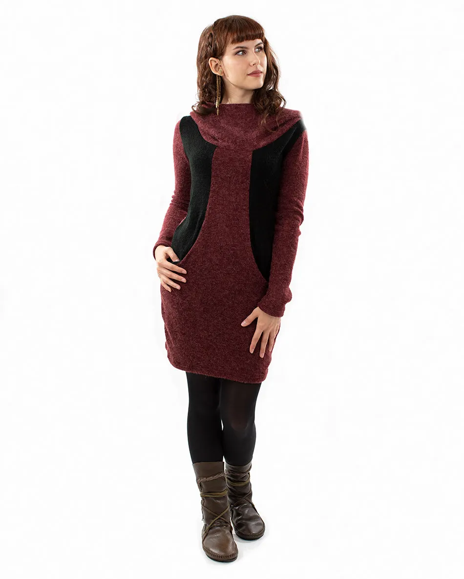 Neptune Dress Wine Red/Black