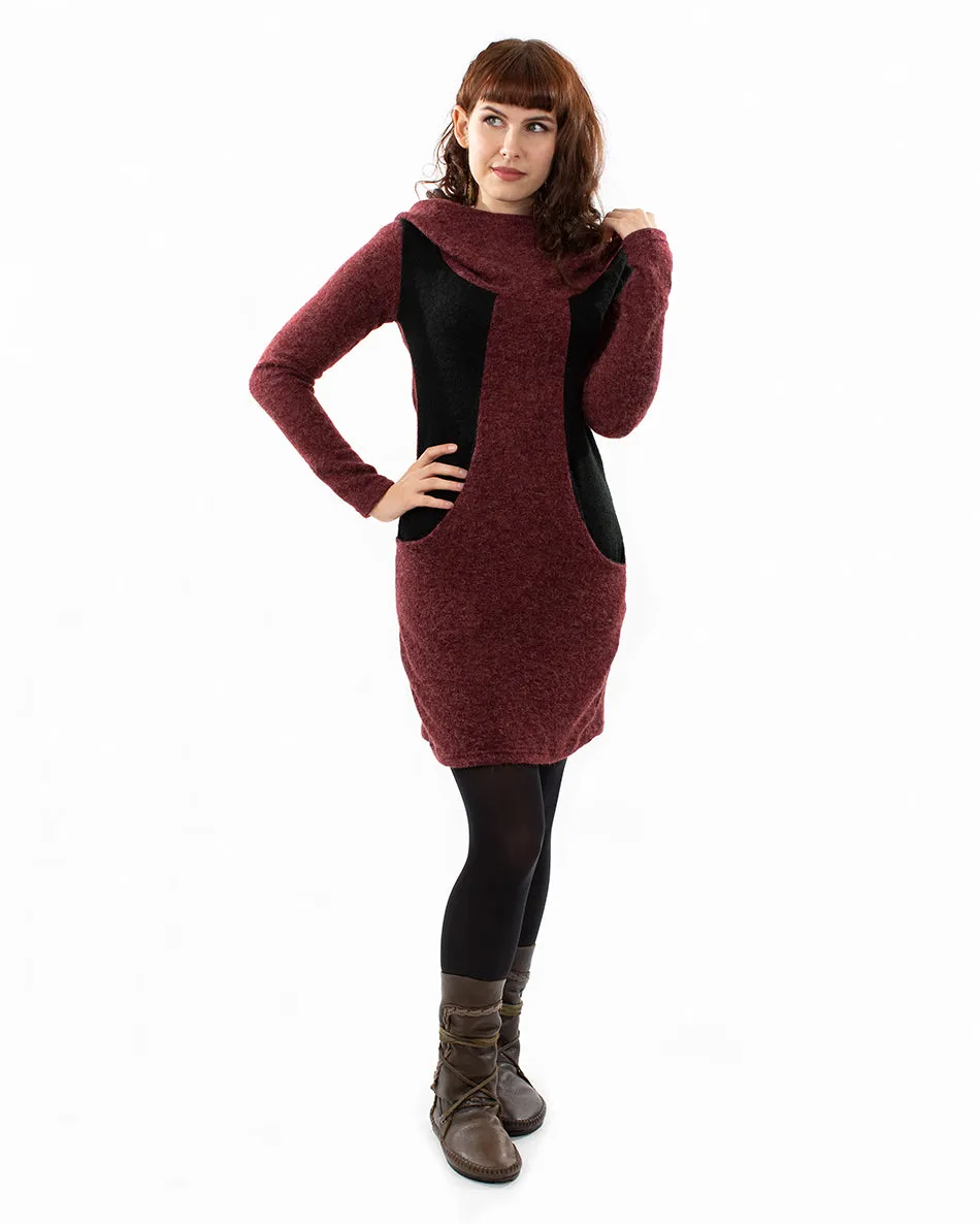 Neptune Dress Wine Red/Black