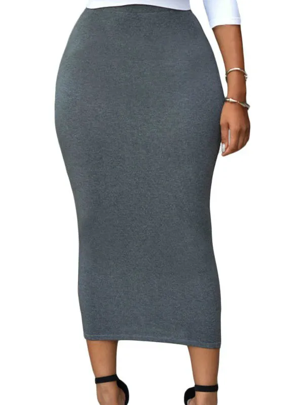 Pencil Skirt Black High waist Skirts