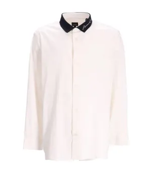 Printed Pointed Collar Shirt Off White