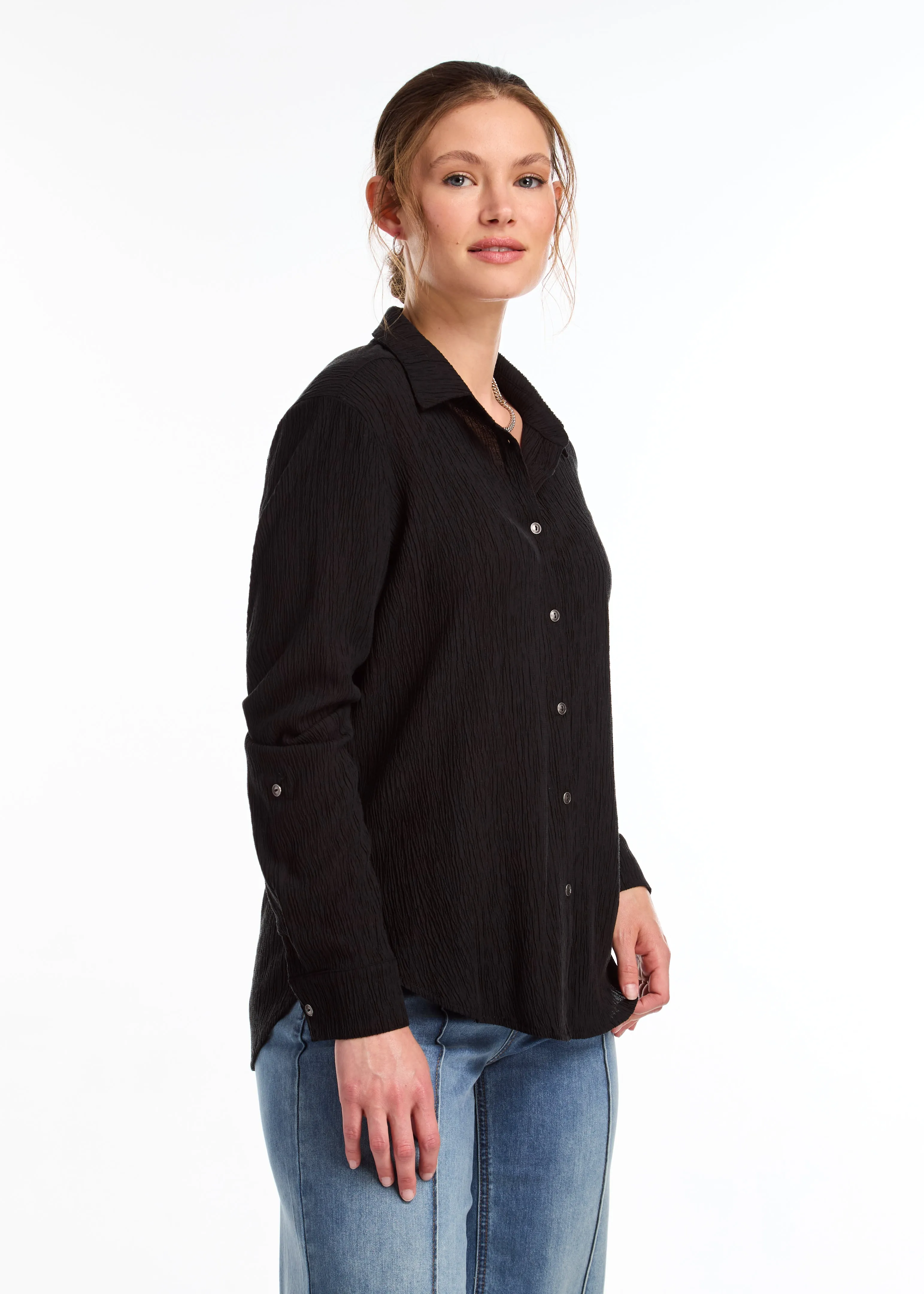 Roll-Up Sleeve Crinkle Shirt