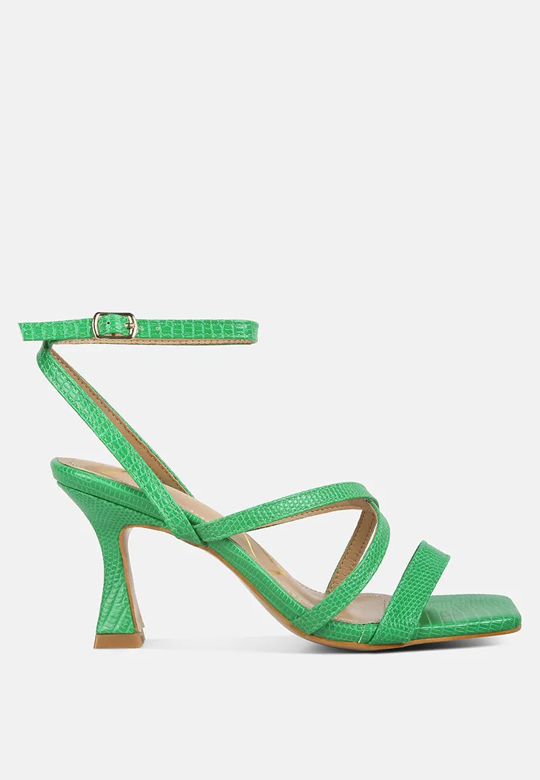 Serling Croc Spool Heel Sandals