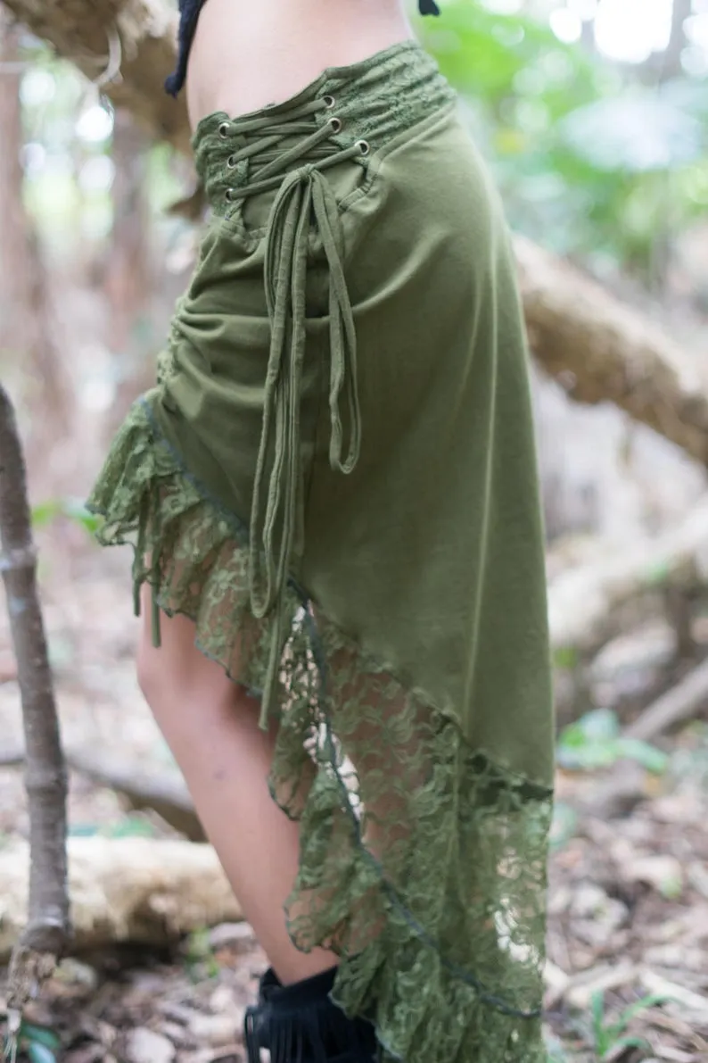 SITA SKIRT IN OLIVE GREEN