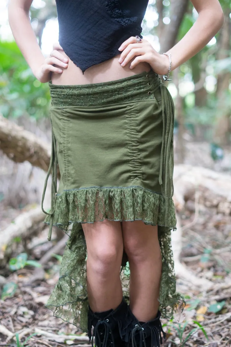 SITA SKIRT IN OLIVE GREEN