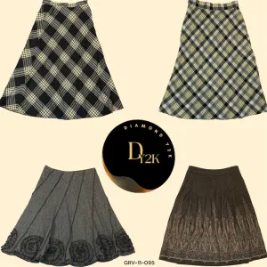 Soft Y2K Fairycore Wool Skirt with Check Print (GRV-11-095)