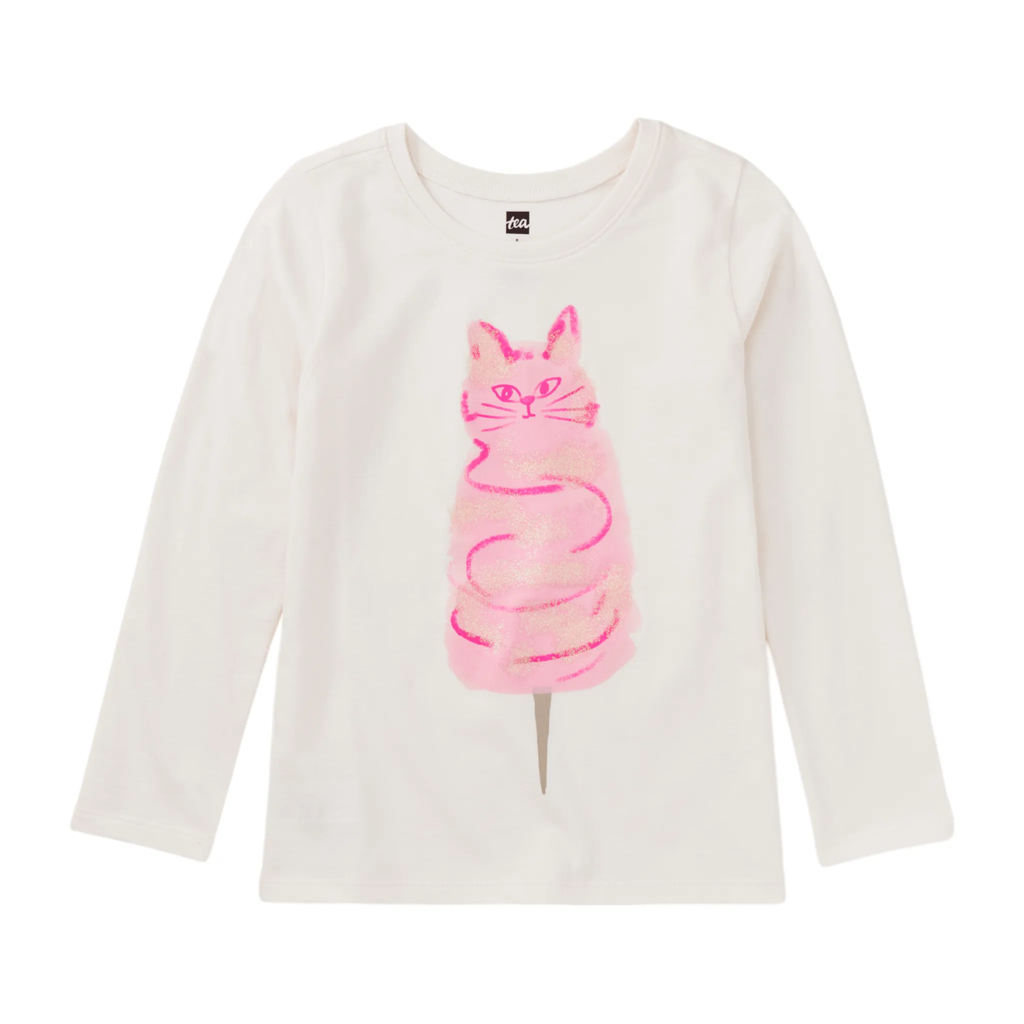 Tea Sugar Cat Glitter Graphic Tee