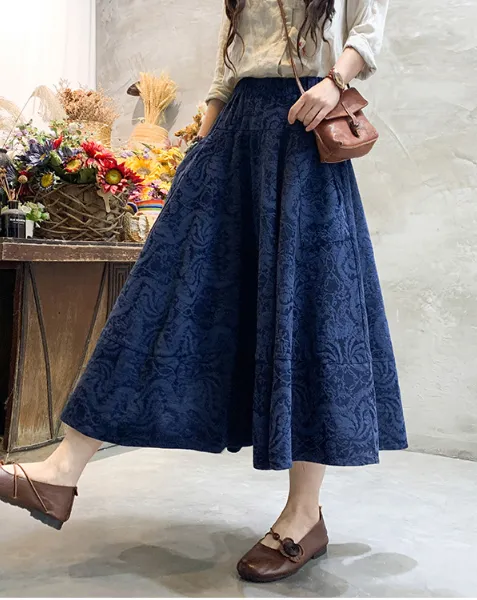 Vintage Skirt High Waist Work Wear Midi Skirts