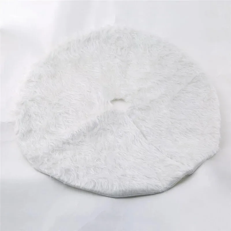 White Plush Christmas Tree Skirts