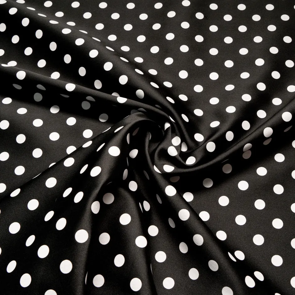 White Spotted Black Silk Blend Mikado