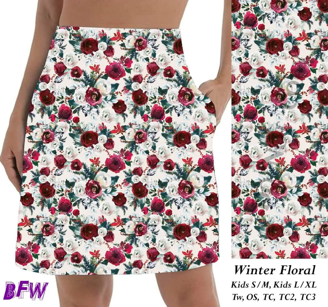 Winter Floral Skort