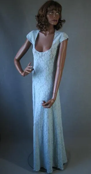 Women's John Kloss Night Gown 70s Cira Vintage Sheer Stretch Lace Medium VFG Lingerie