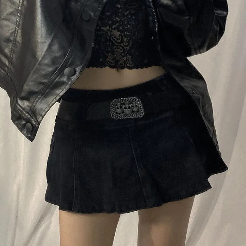 Yelena Denim Low Waist Mini Skirt